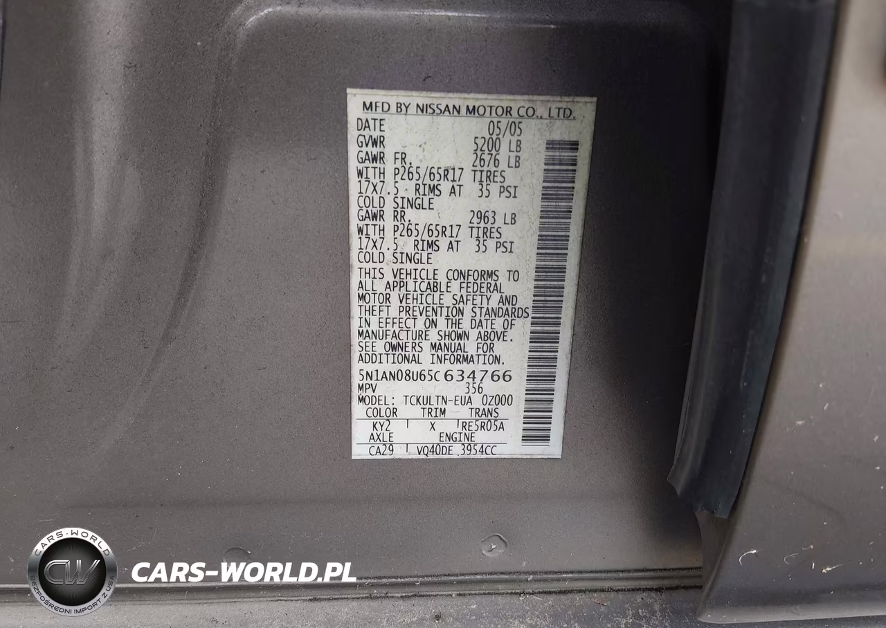 2005 Nissan Xterra Se VIN:5N1AN08U65C634766 - 9