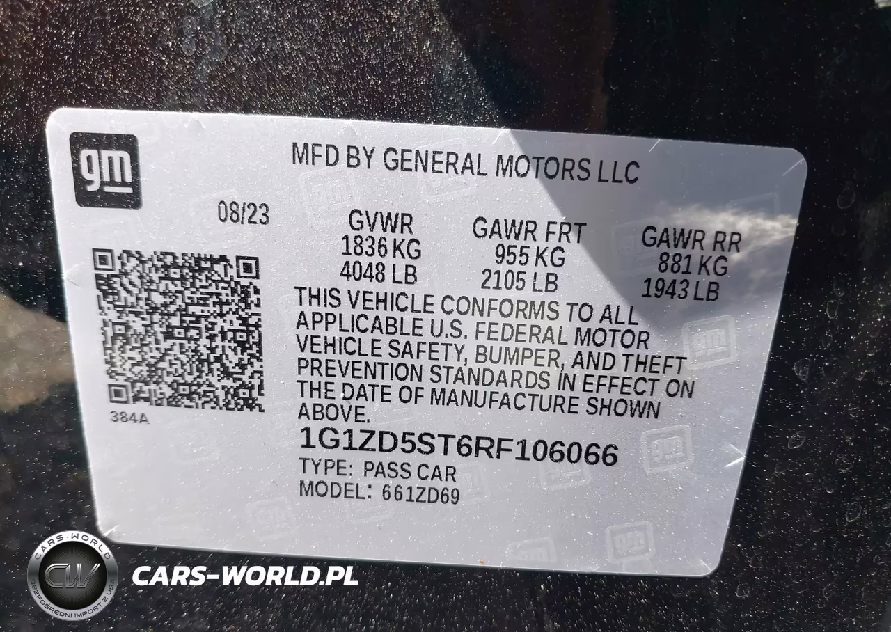 2024 Chevrolet Malibu Fwd 1Lt VIN:1G1ZD5ST6RF106066 - 9