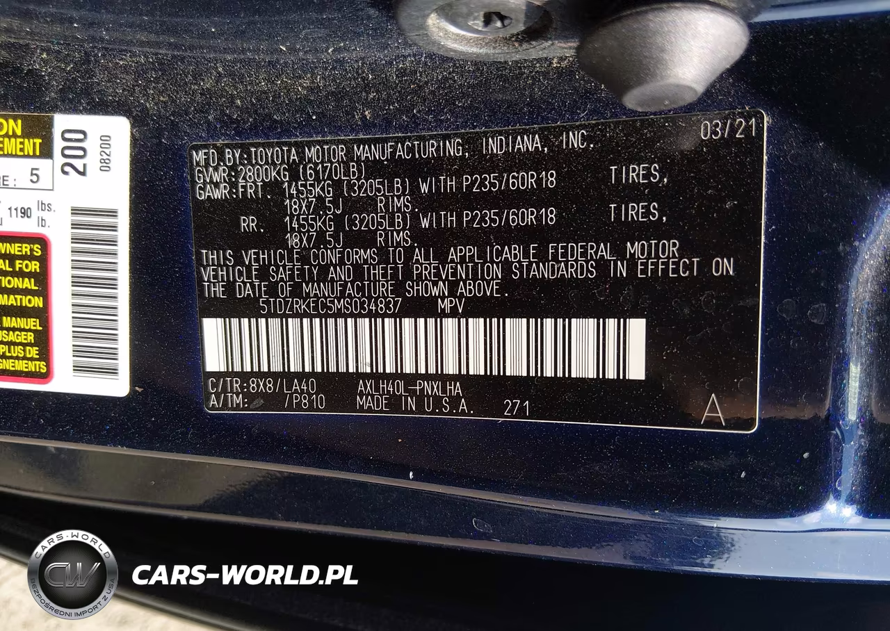 2021 Toyota Sienna Limited VIN:5TDZRKEC5MS034837 - 9