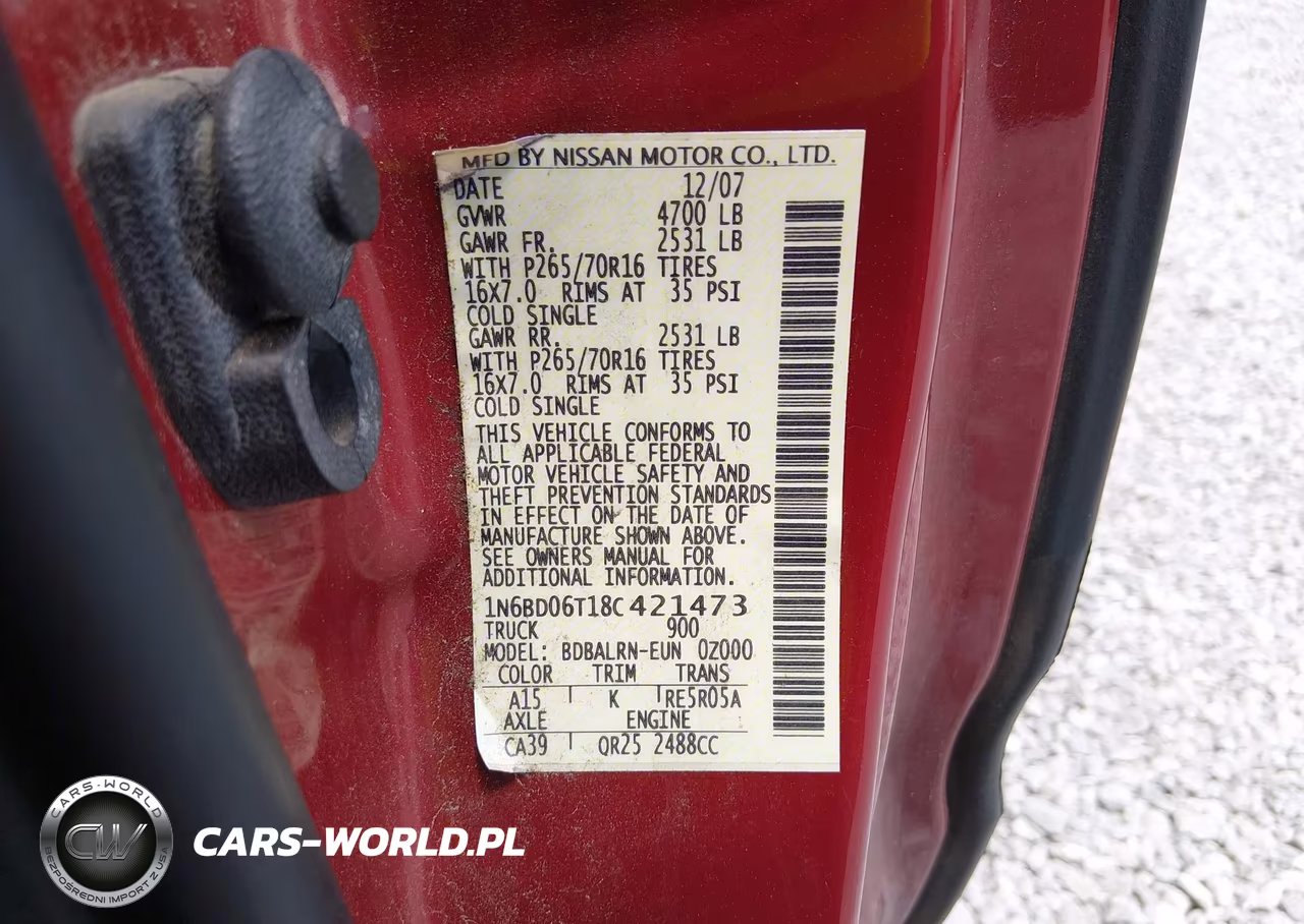 2008 Nissan Frontier Se-I4 VIN:1N6BD06T18C421473 - 9