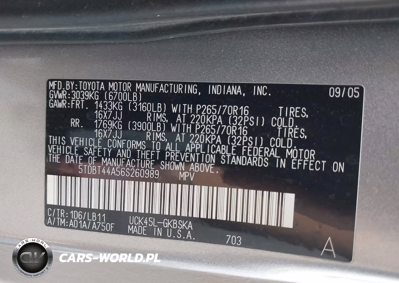 2006 Toyota Sequoia Sr5 V8 VIN:5TDBT44A56S260989 - 9