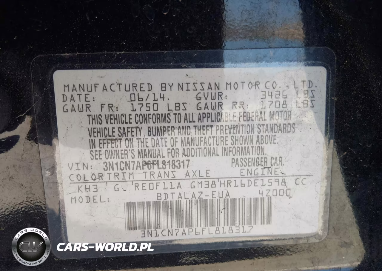 2015 Nissan Versa 1.6 S+ VIN:3N1CN7AP6FL818317 - 9