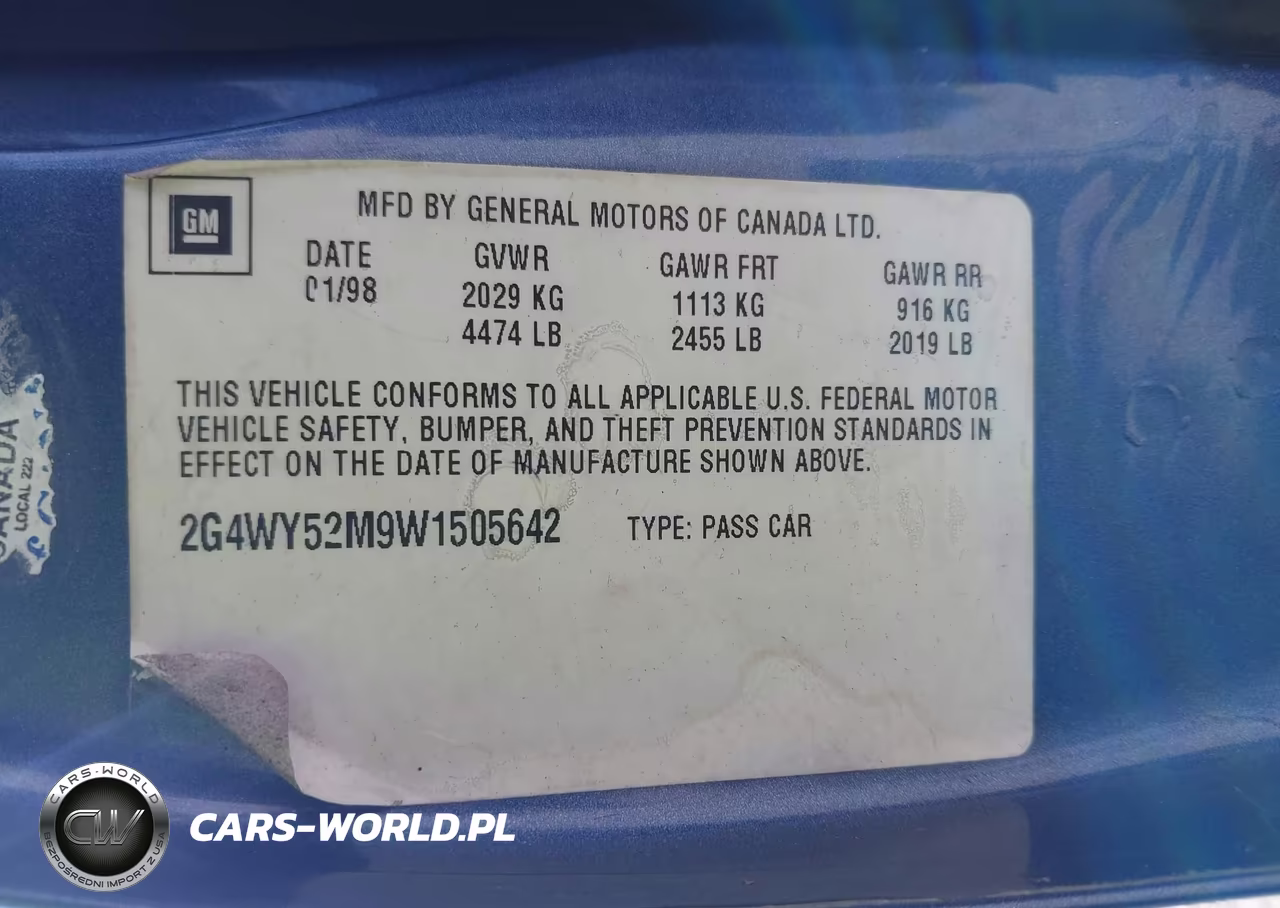 1998 Buick Century Limited VIN:2G4WY52M9W1505642 - 9