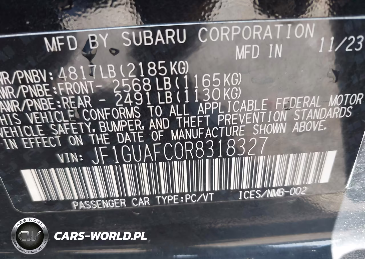 2024 Subaru Impreza Sport 5-Door VIN:JF1GUAFC0R8318327 - 9