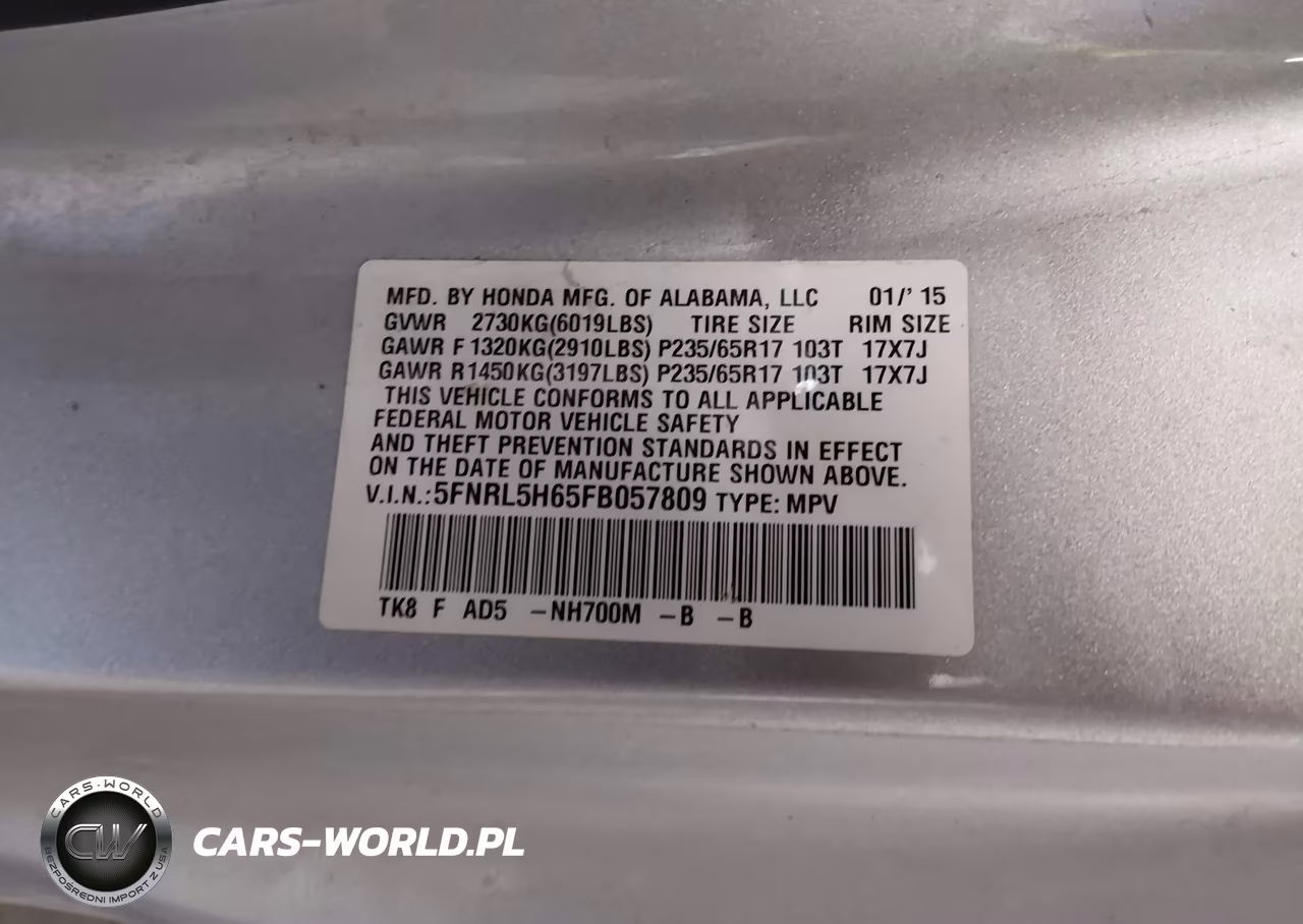 2015 Honda Odyssey Ex-L VIN:5FNRL5H65FB057809 - 9