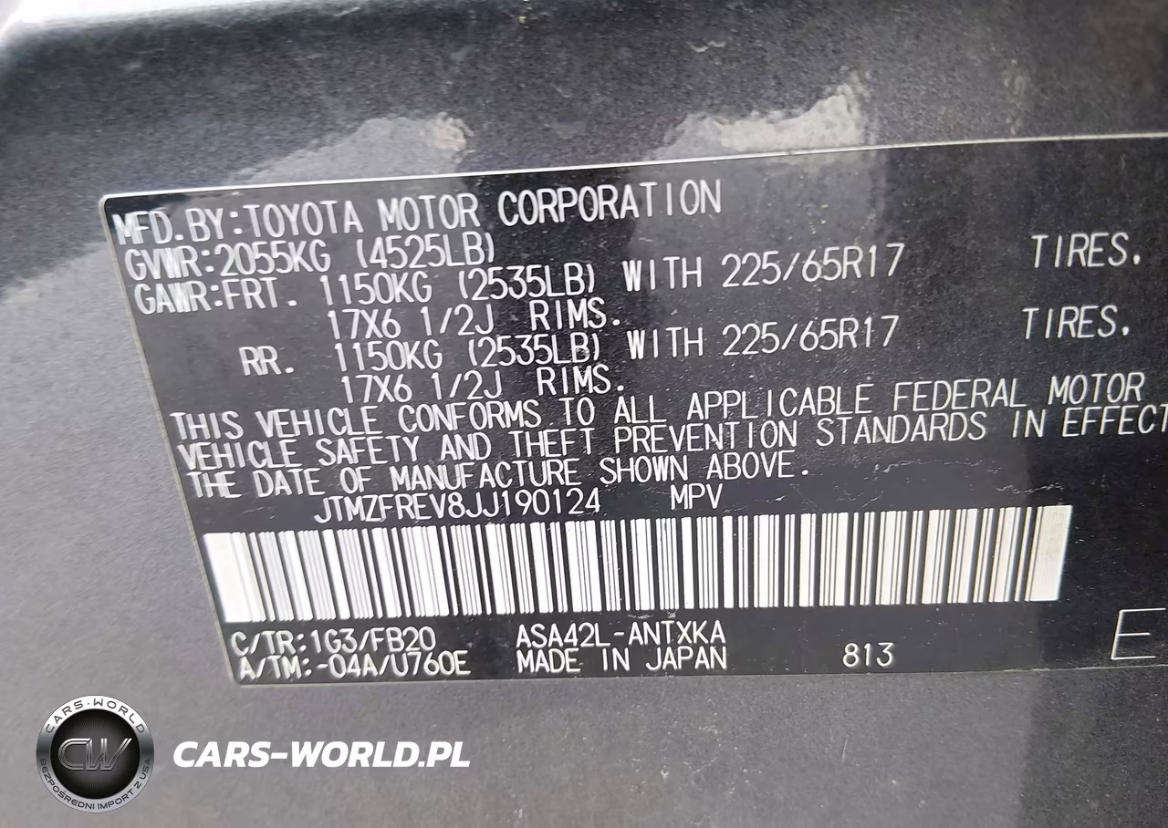 2018 Toyota Rav4 Le VIN:JTMZFREV8JJ190124 - 9