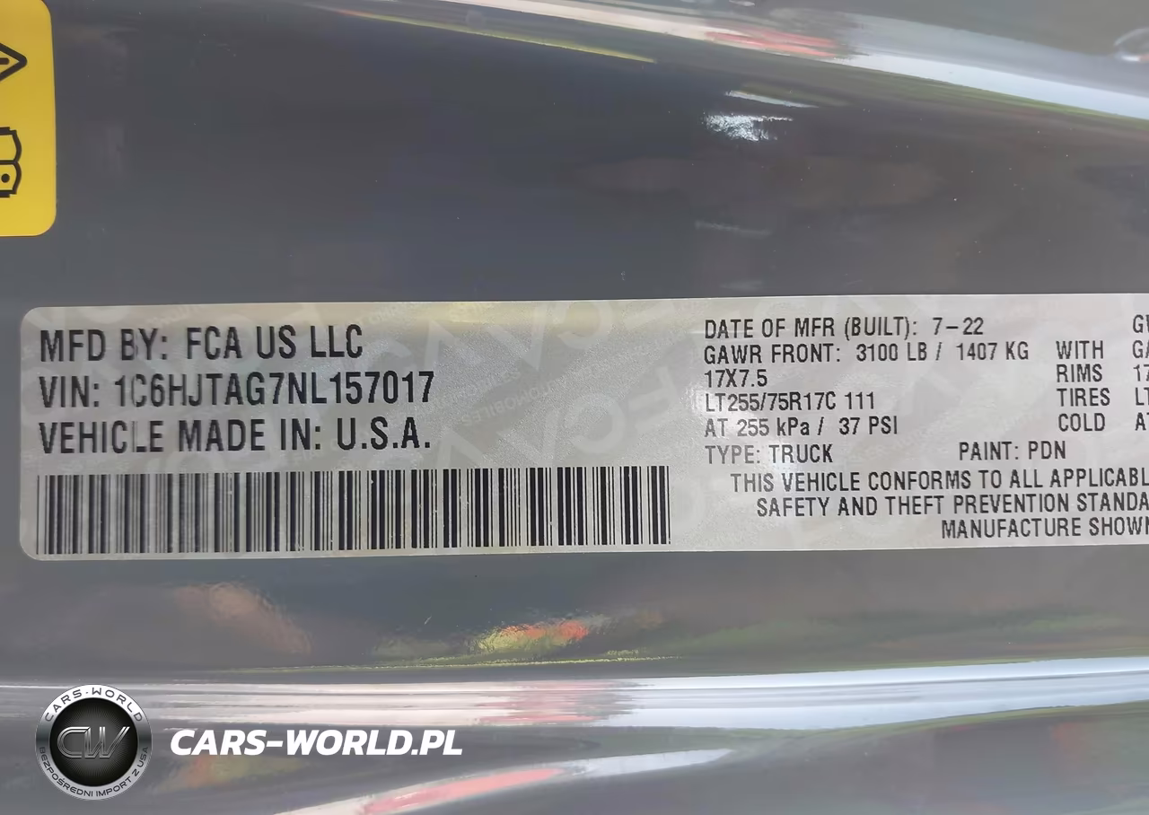 2022 Jeep Gladiator Willys 4X4 VIN:1C6HJTAG7NL157017 - 9