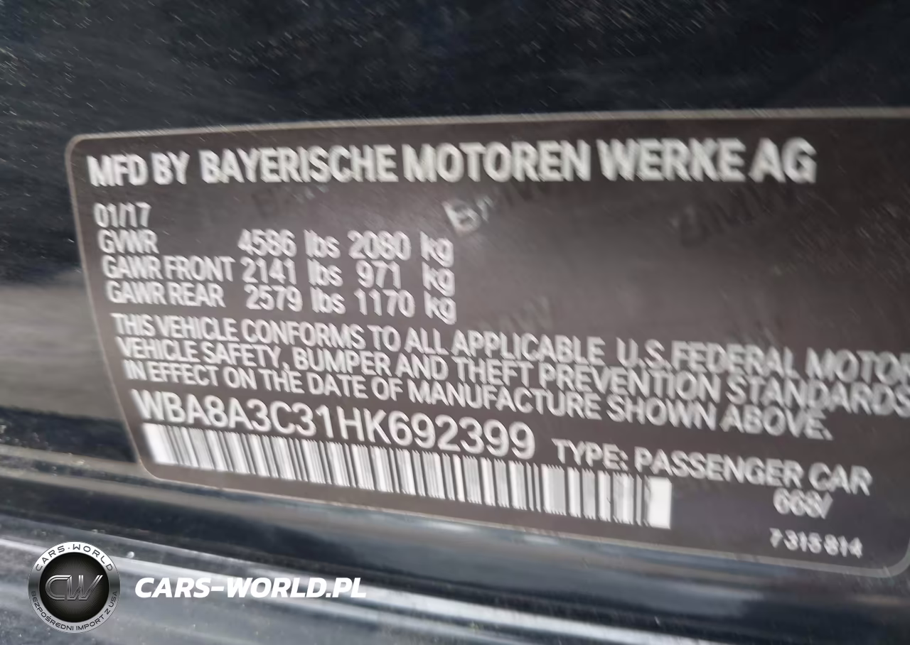 2017 BMW 320I xDrive VIN:WBA8A3C31HK692399 - 9