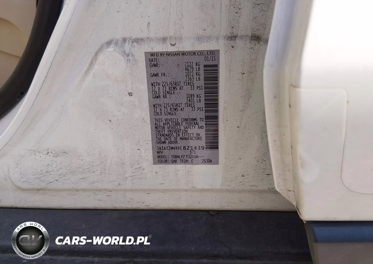 NISSAN ROGUE S VIN:5N1AT2MV4FC821439 - 9