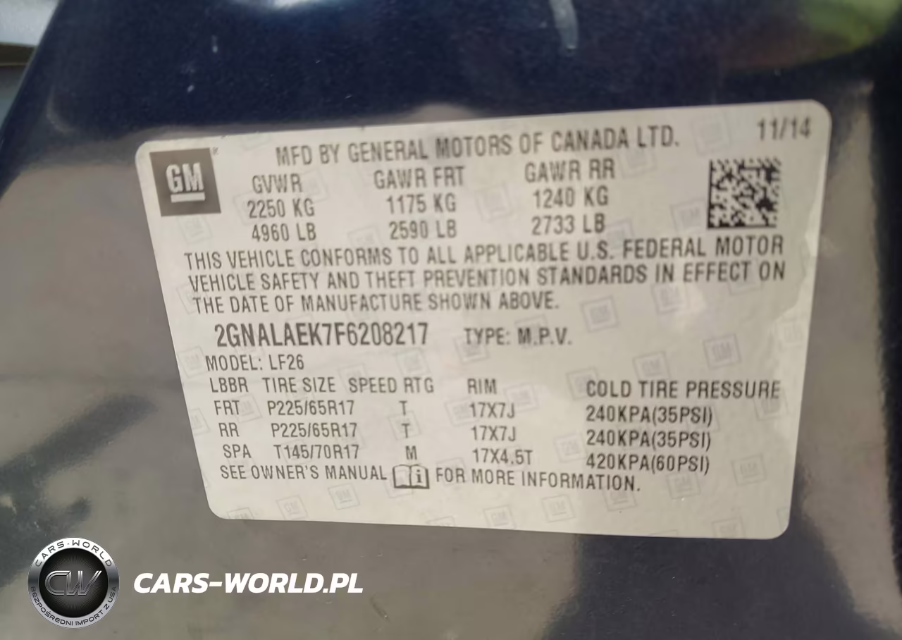 2015 Chevrolet Equinox Ls VIN:2GNALAEK7F6208217 - 9