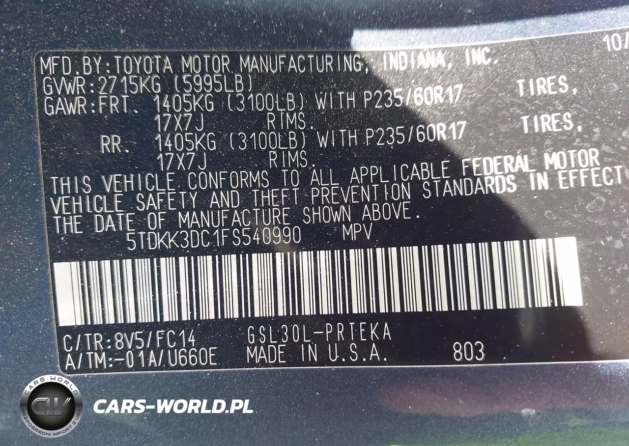 2015 Toyota Sienna Le 8 Passenger VIN:5TDKK3DC1FS540990 - 9