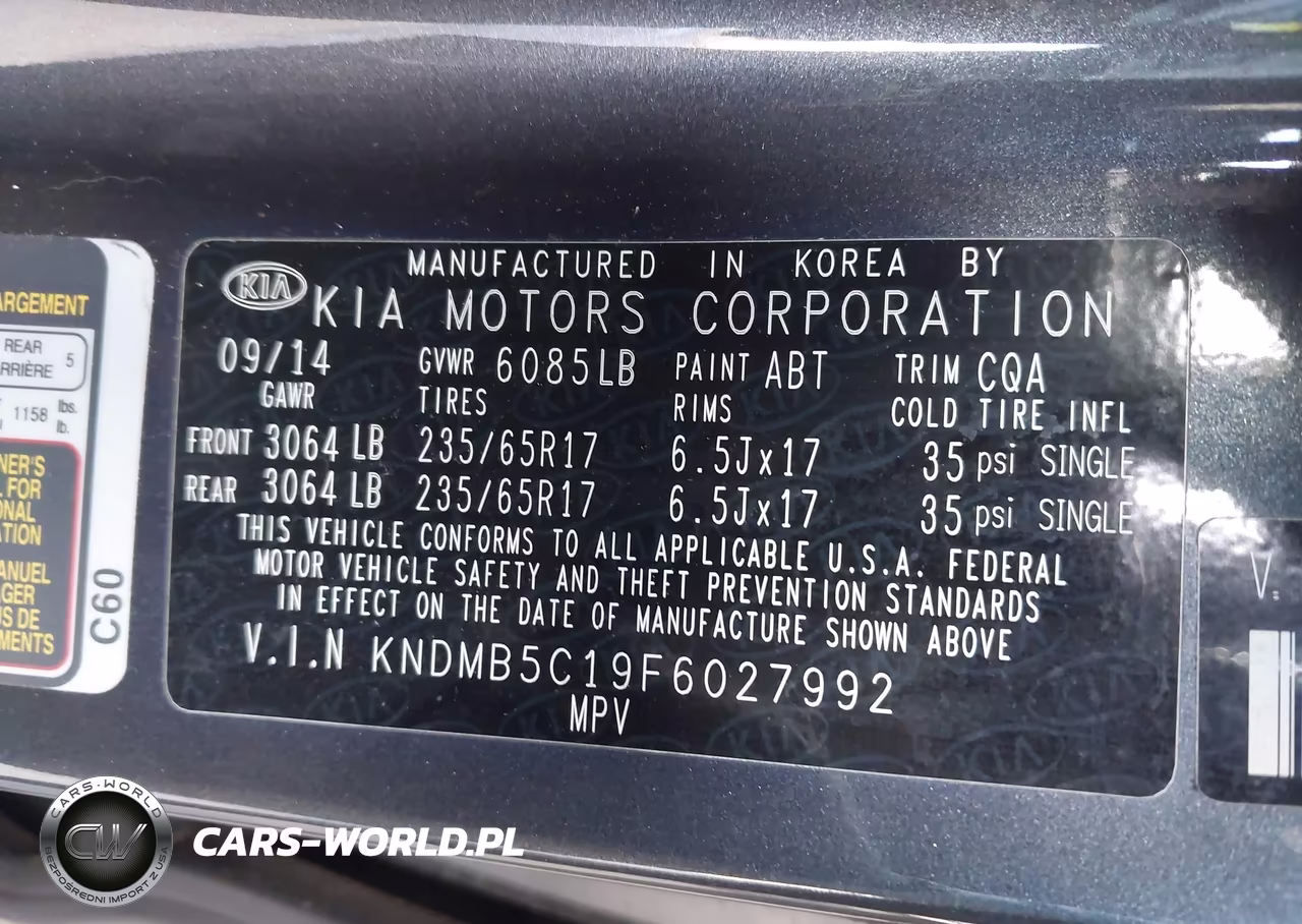 2015 Kia Sedona Lx VIN:KNDMB5C19F6027992 - 9