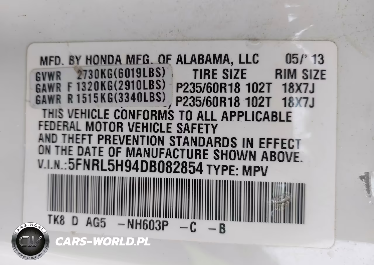 2013 Honda Odyssey Touring-Touring Elite VIN:5FNRL5H94DB082854 - 9