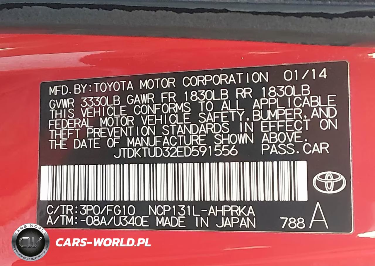 2014 Toyota Yaris Le (Tmc-Cbu Plant) VIN:JTDKTUD32ED591556 - 9