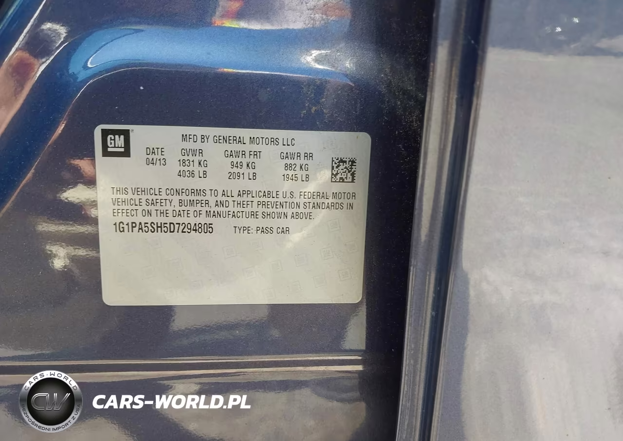 2013 Chevrolet Cruze Ls Auto VIN:1G1PA5SH5D7294805 - 9