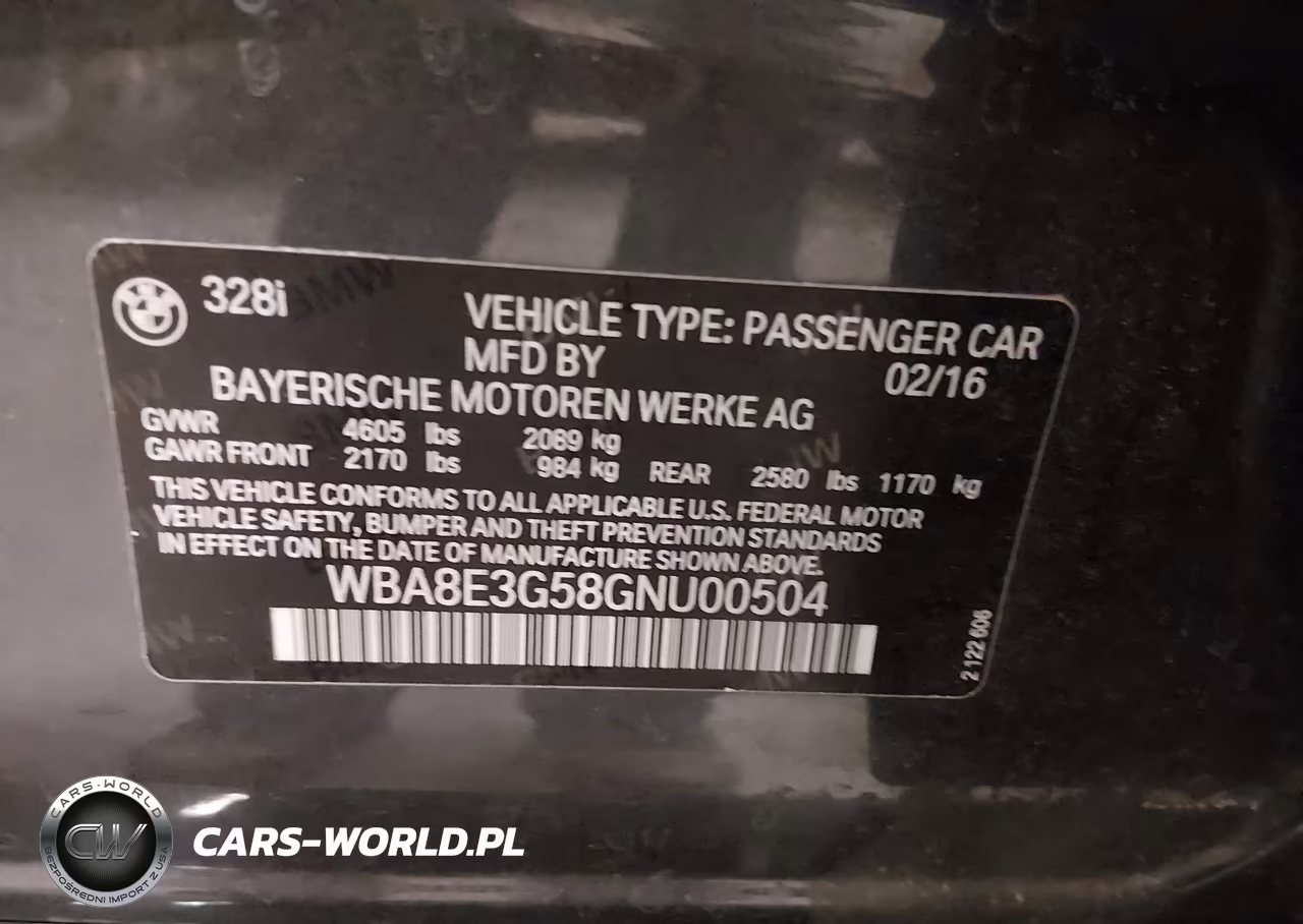 2016 BMW 328I xDrive VIN:WBA8E3G58GNU00504 - 9