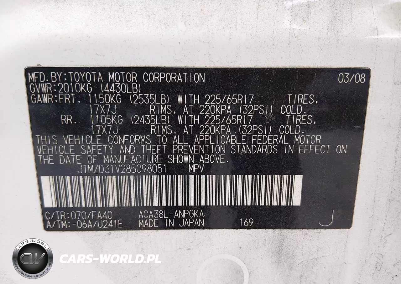 2008 Toyota Rav4 Limited VIN:JTMZD31V285098051 - 9