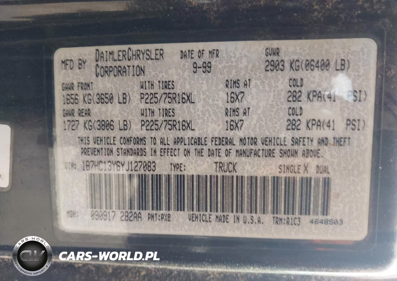 2001 Dodge Ram 1500 St VIN:3B7HF13Z61G767866 - 9