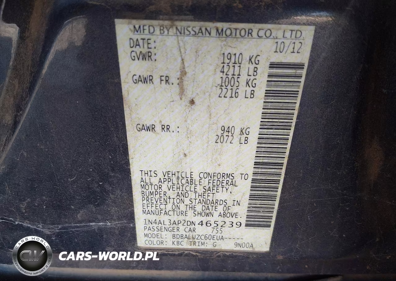 2013 Nissan Altima 2.5 Sv VIN:1N4AL3AP2DN465239 - 9
