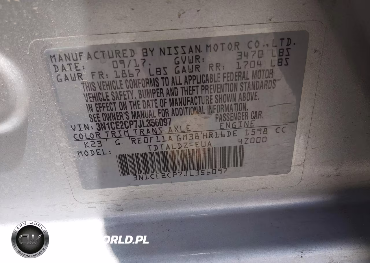 2018 Nissan Versa Note Sv VIN:3N1CE2CP7JL356097 - 9