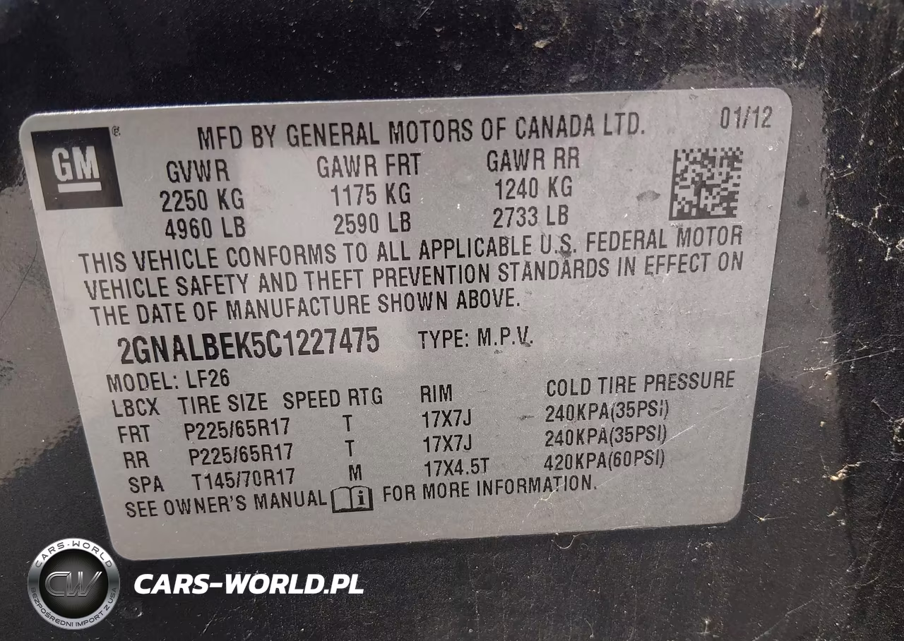 2012 Chevrolet Equinox Ls VIN:2GNALBEK5C1227475 - 9