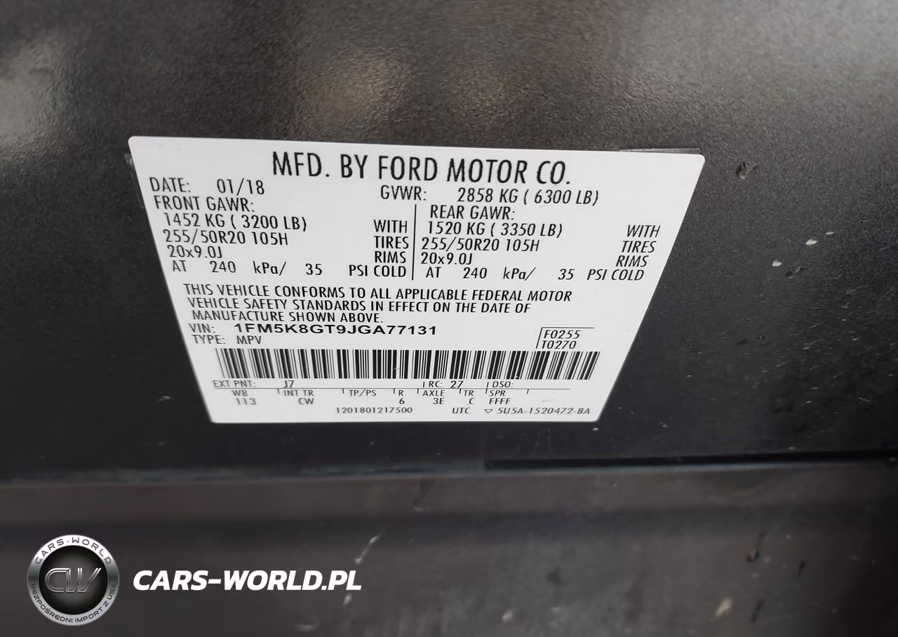 2018 Ford Explorer Sport VIN:1FM5K8GT9JGA77131 - 9