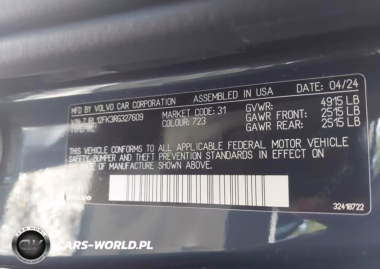 2024 Volvo S60 B5 Core Dark Theme VIN:7JRL12FK3RG327609 - 9