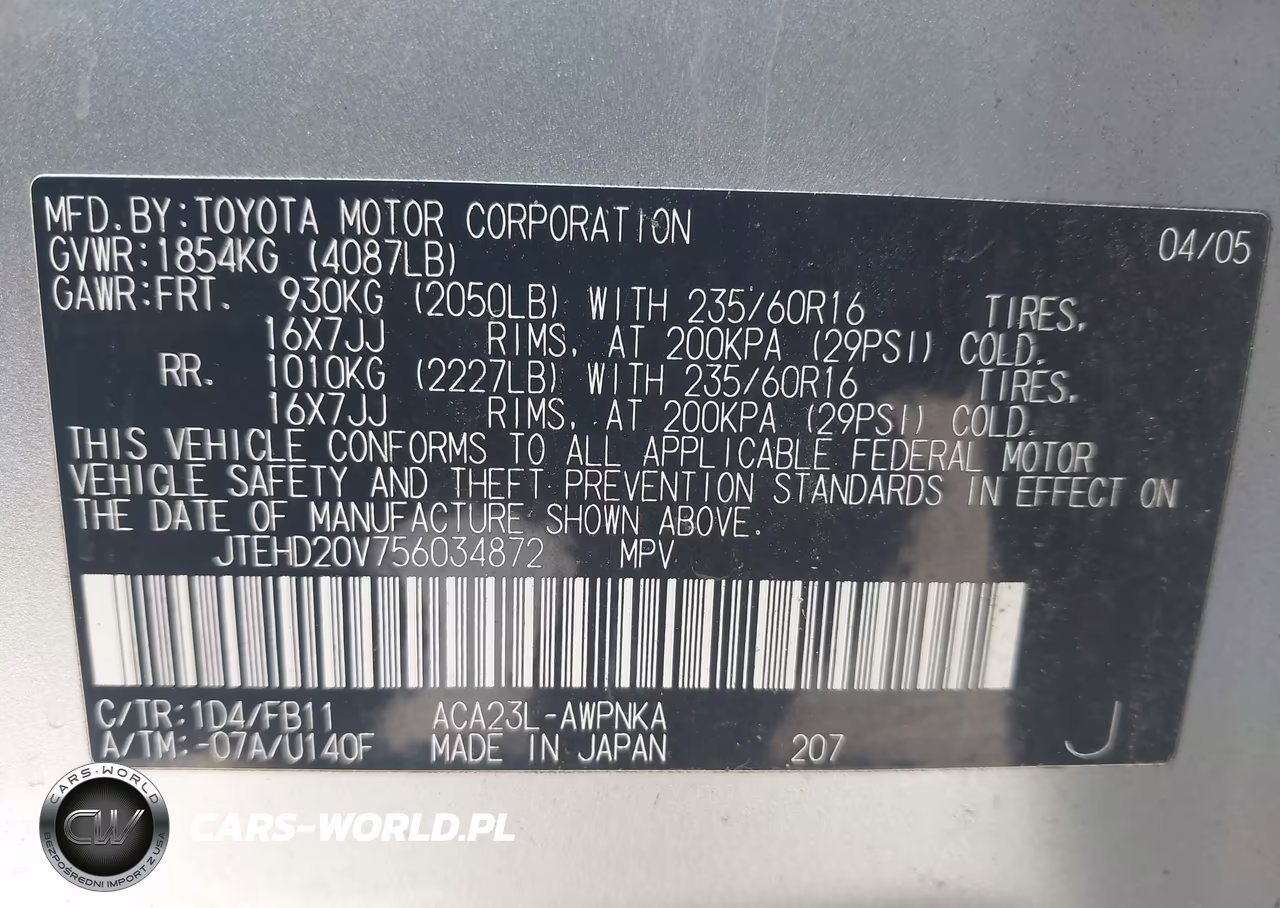 2005 Toyota Rav4 VIN:JTEHD20V756034872 - 9