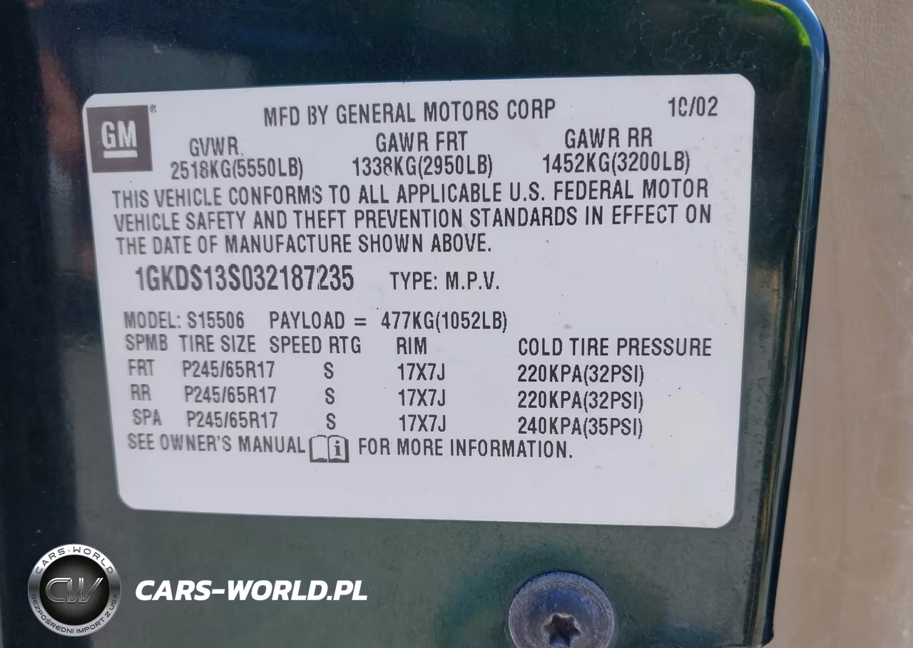 2003 GMC Envoy Slt VIN:1GKDS13S032187235 - 9