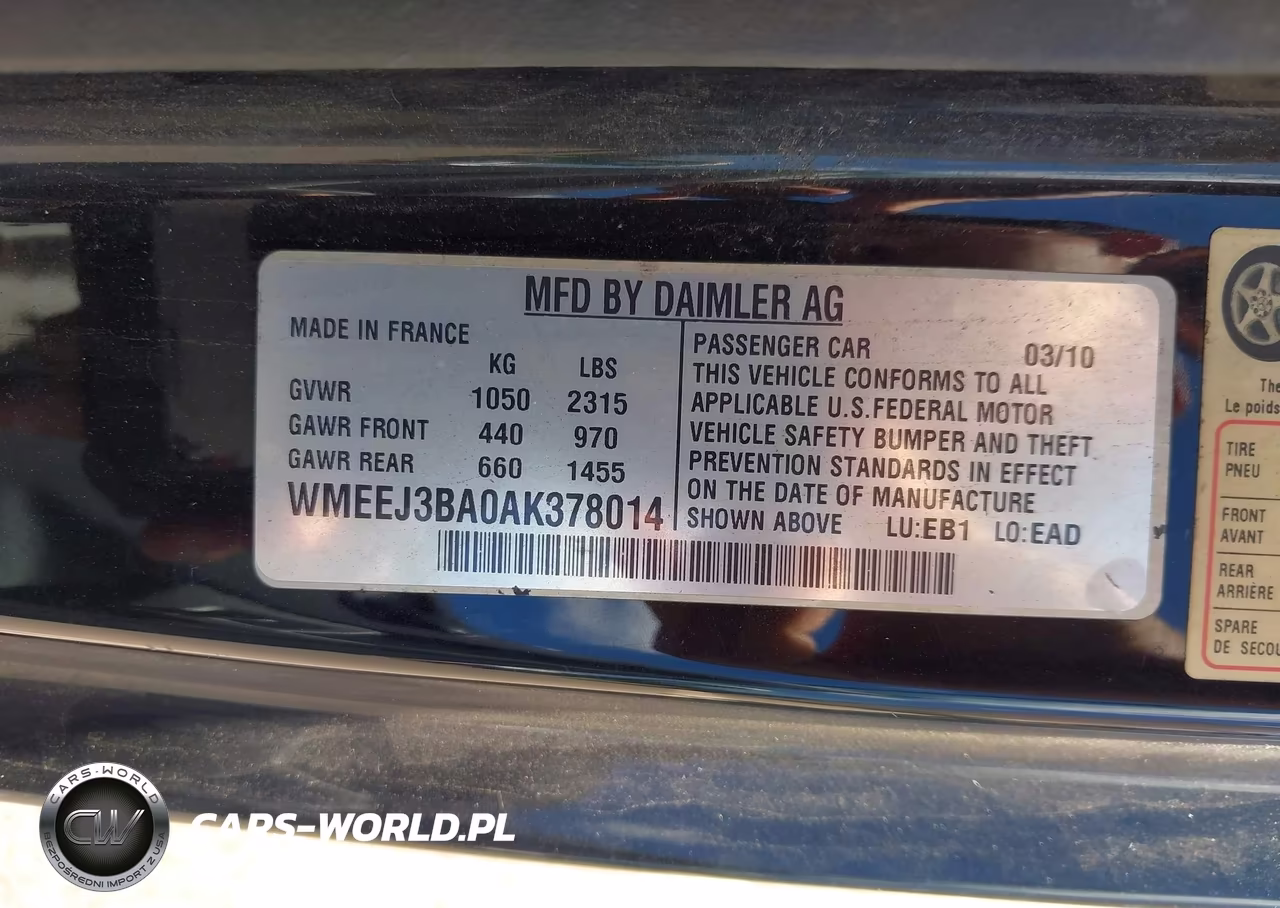 2010 Smart Fortwo Passion-Pure VIN:WMEEJ3BA0AK378014 - 9