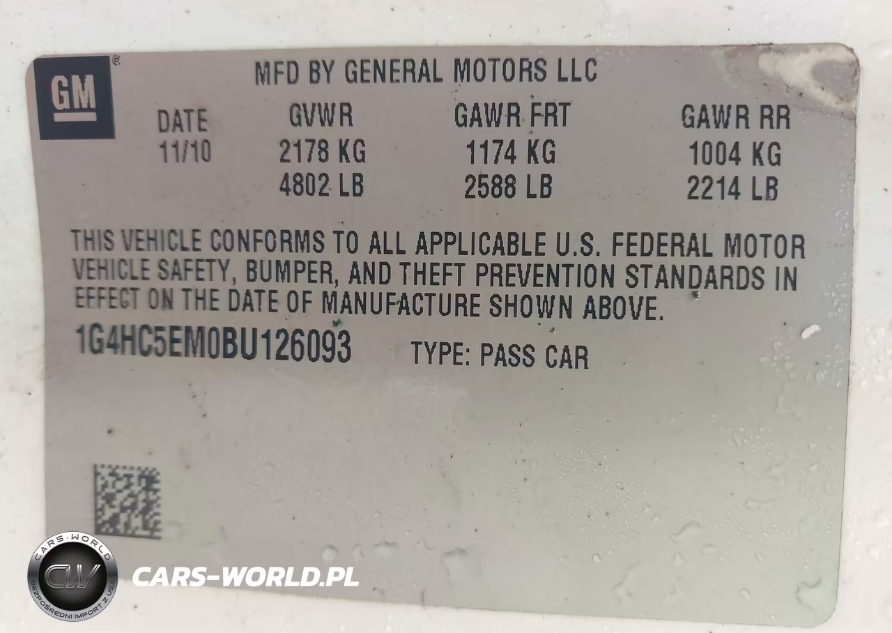 2011 Buick Lucerne Cxl VIN:1G4HC5EM0BU126093 - 9