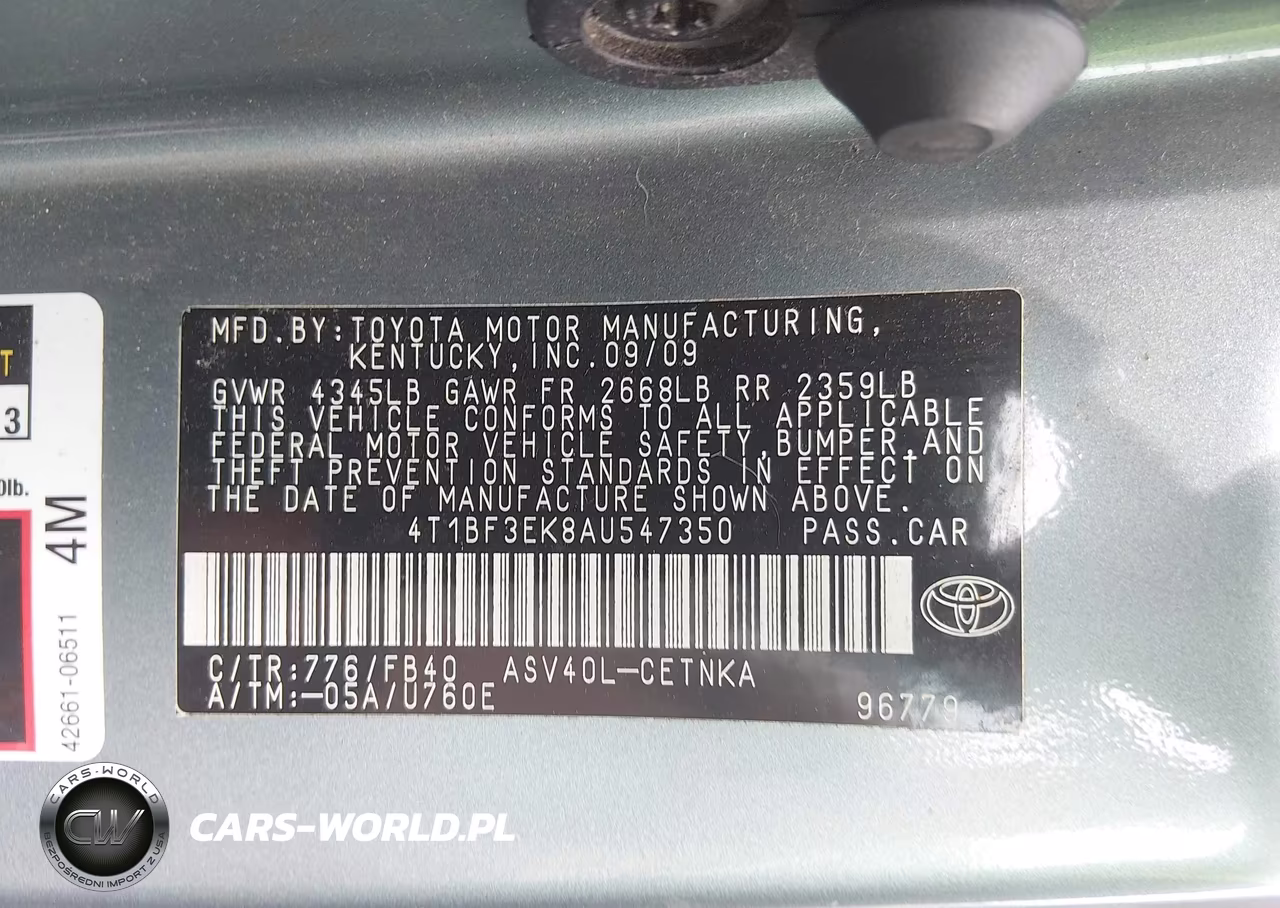 2010 Toyota Camry Le VIN:4T1BF3EK8AU547350 - 9