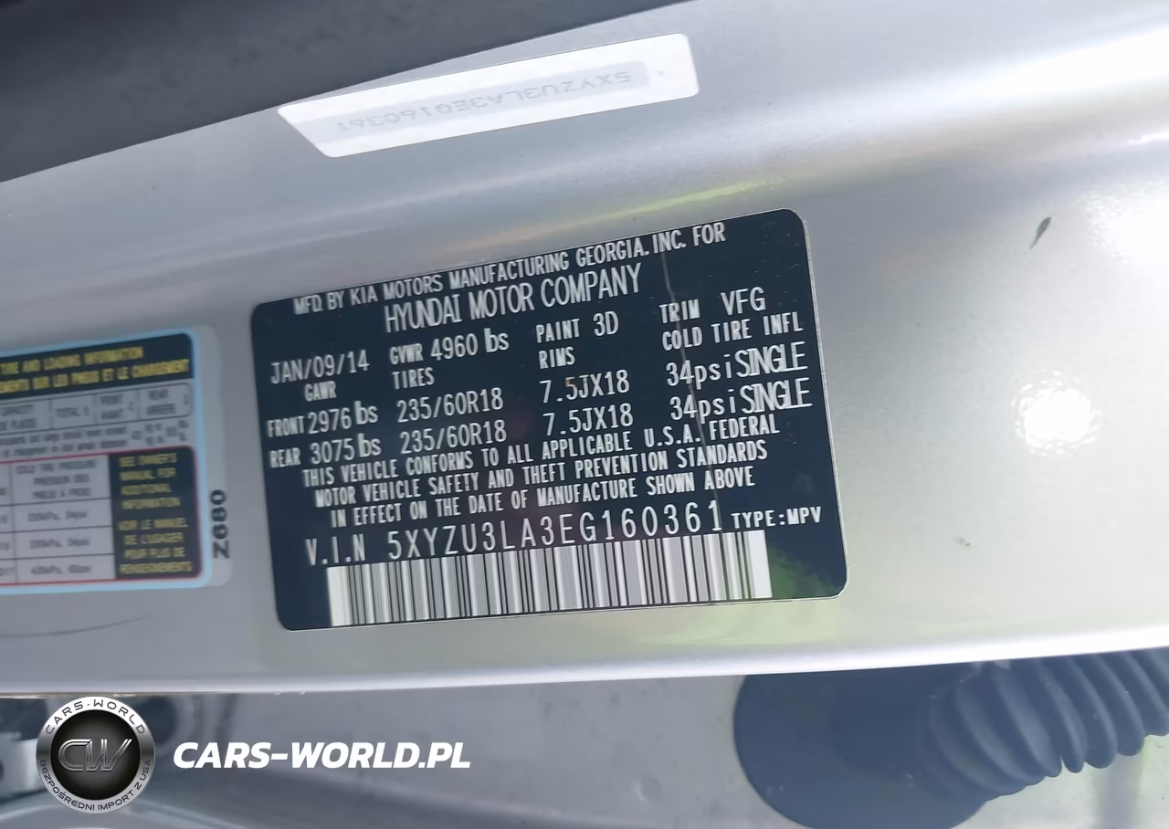 2014 Hyundai Santa Fe Sport 2.0L Turbo VIN:5XYZU3LA3EG160361 - 9
