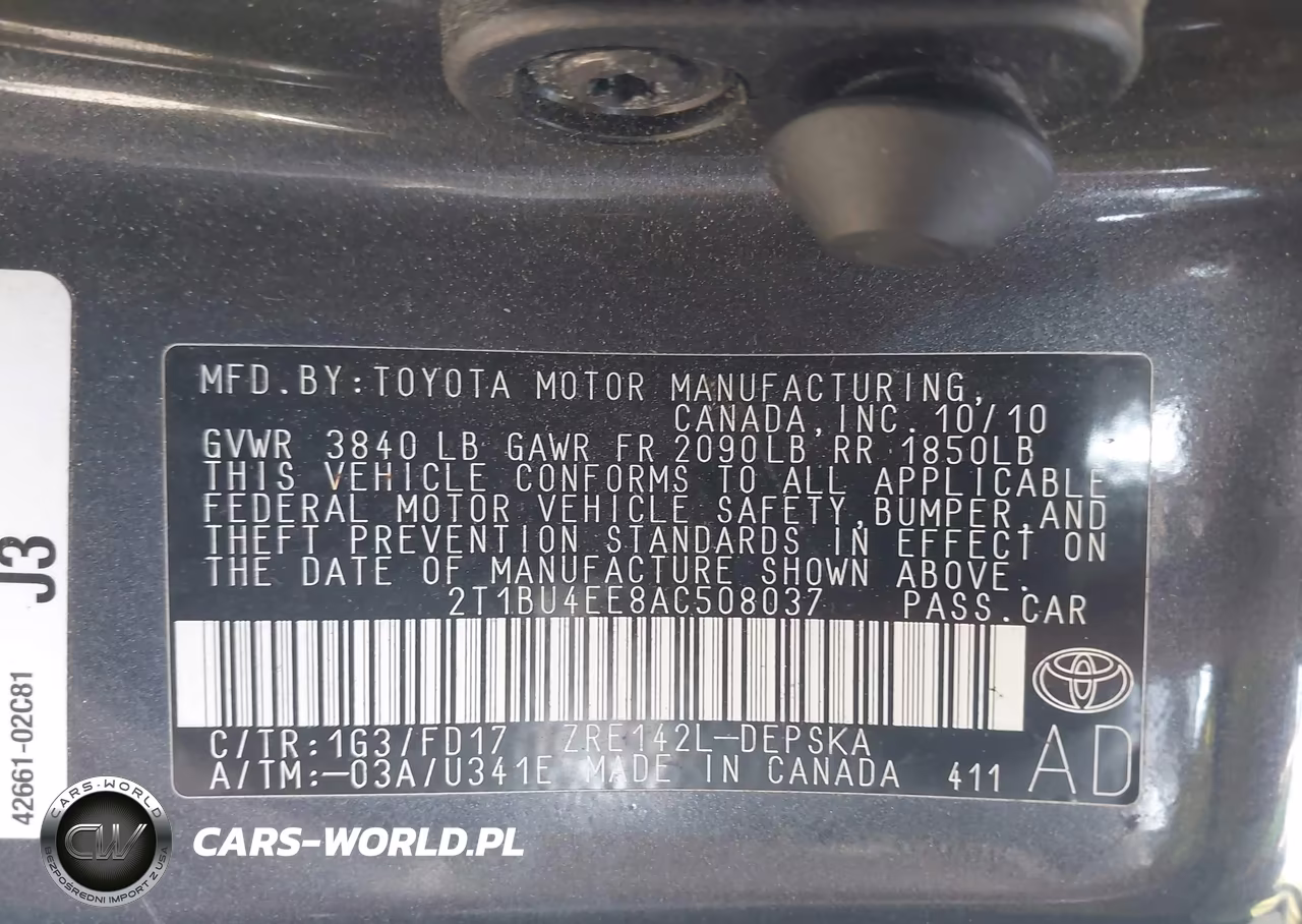 2010 Toyota Corolla S VIN:2T1BU4EE8AC508037 - 9