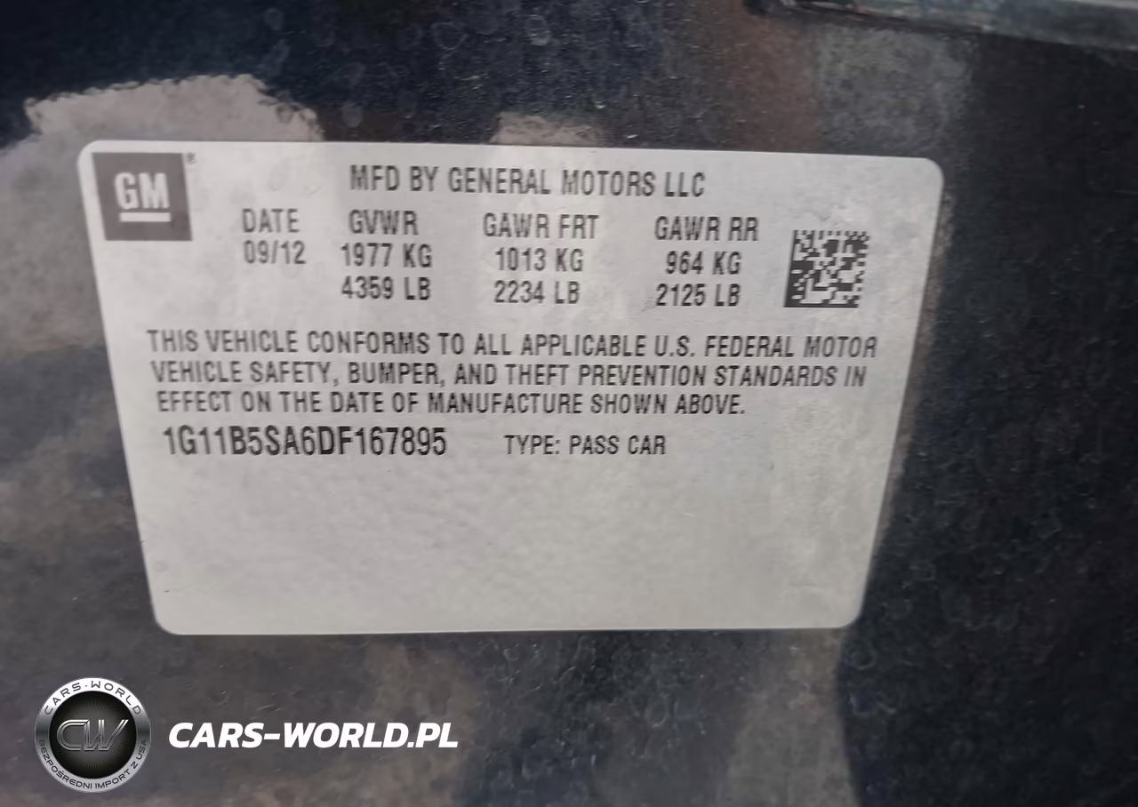 2013 Chevrolet Malibu 1Ls VIN:1G11B5SA6DF167895 - 9