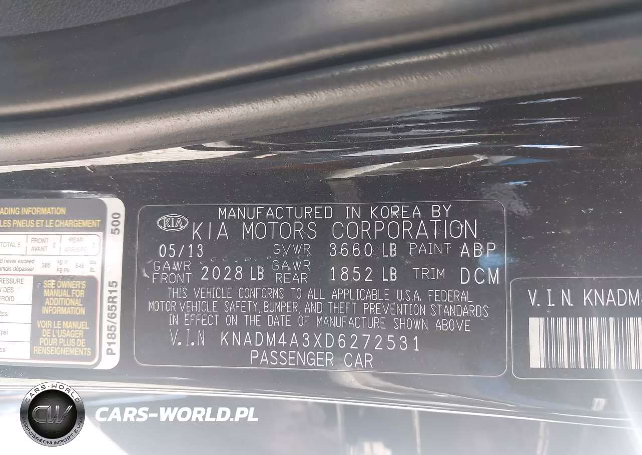 2013 Kia Rio Lx VIN:KNADM4A3XD6272531 - 9