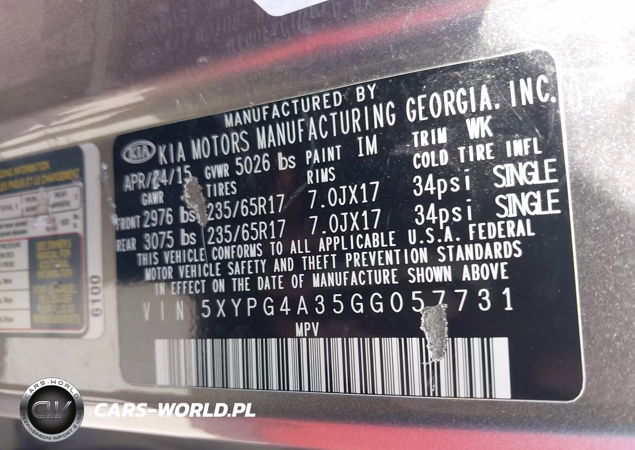 2016 Kia Sorento 2.4L L VIN:5XYPG4A35GG057731 - 9