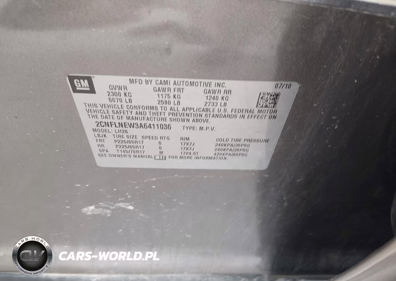 2010 Chevrolet Equinox Lt VIN:2CNFLNEW3A6411036 - 9