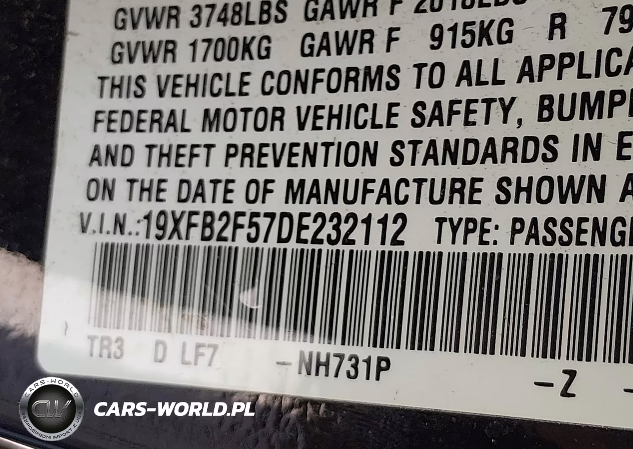 2013 Honda Civic Lx VIN:19XFB2F57DE232112 - 9