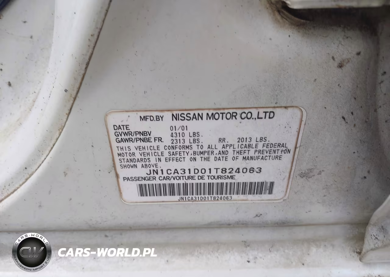 2001 Nissan Maxima Se VIN:JN1CA31D01T824063 - 9