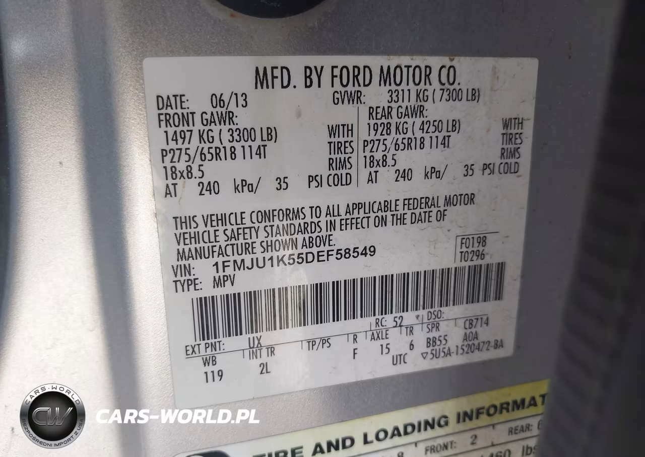 2013 Ford Expedition Limited VIN:1FMJU1K55DEF58549 - 9