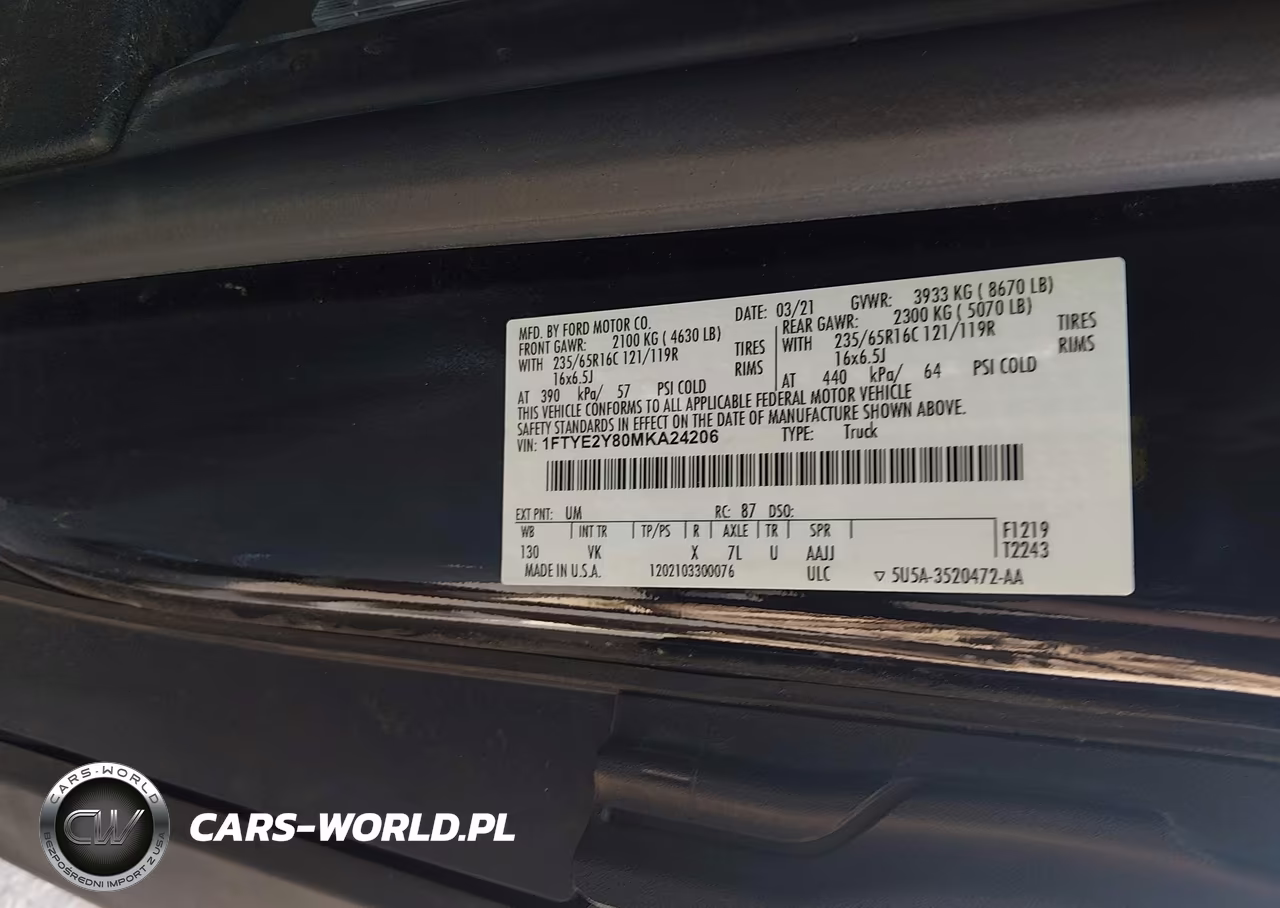 2021 Ford Transit-150 VIN:1FTYE2Y80MKA24206 - 9