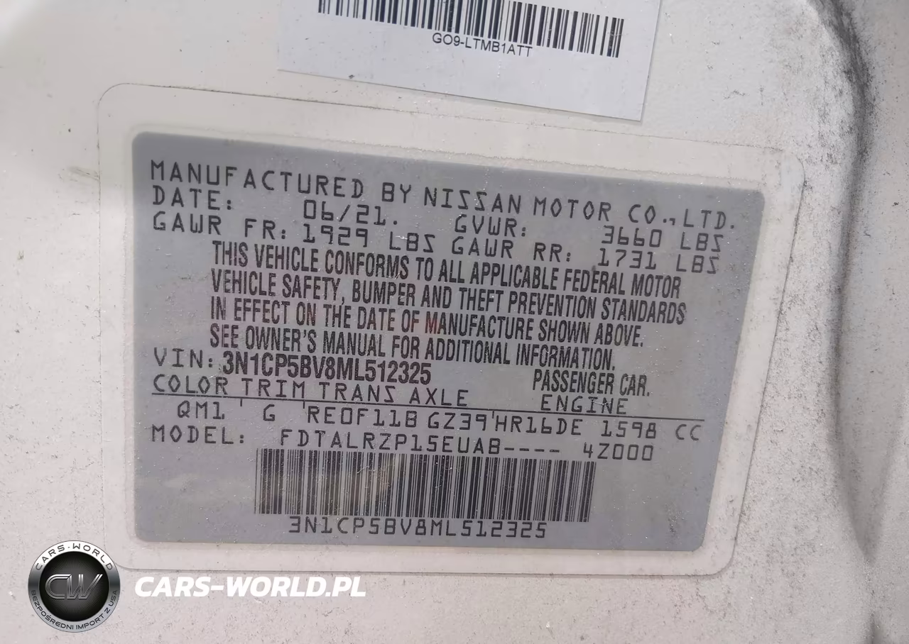 2021 Nissan Kicks S Xtronic Cvt VIN:3N1CP5BV8ML512325 - 9