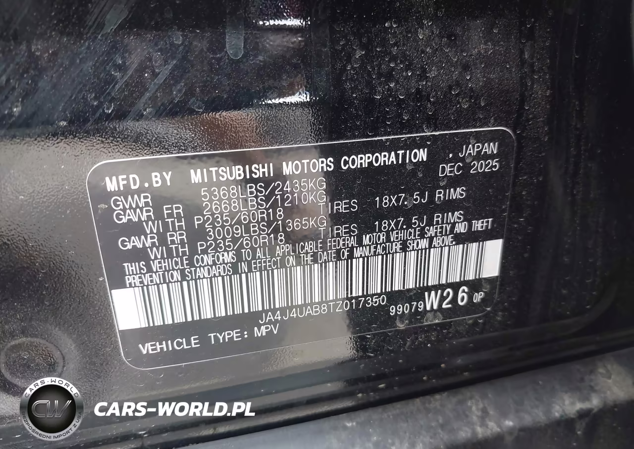 2026 Mitsubishi Outlander Es 2.5 S-Awc VIN:JA4J4UAB8TZ017350 - 9