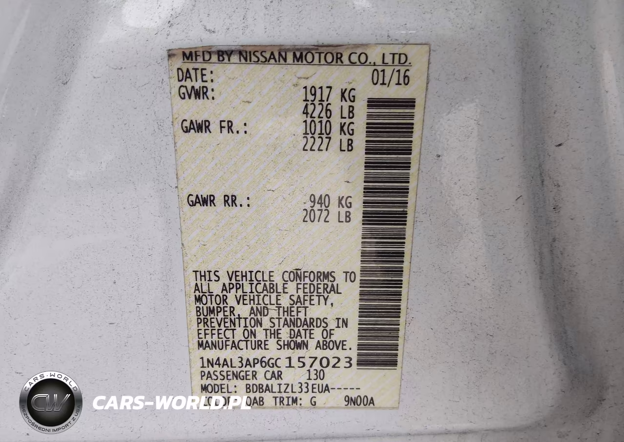 2016 Nissan Altima 2.5 Sv VIN:1N4AL3AP6GC157023 - 9