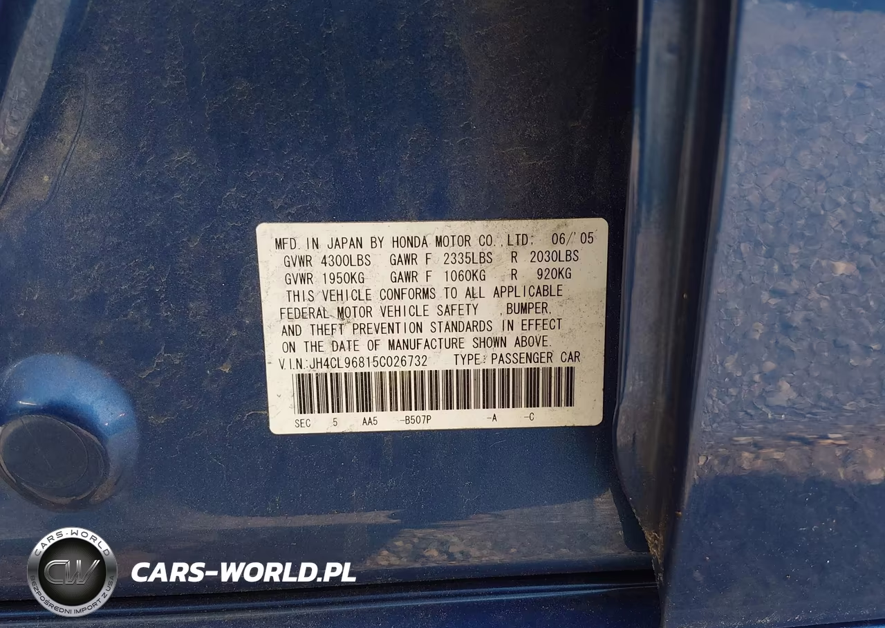 2005 Acura Tsx VIN:JH4CL96815C026732 - 9