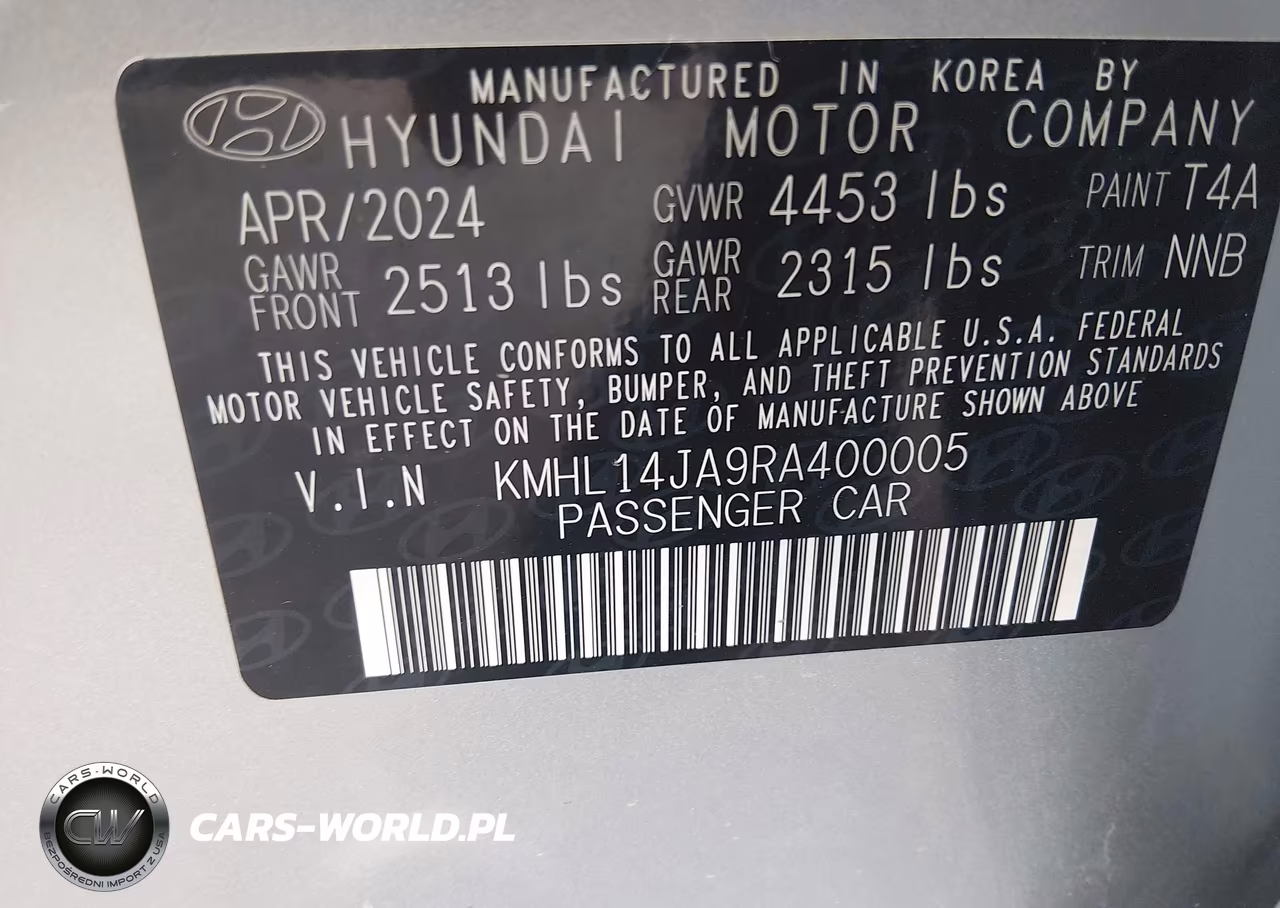 2024 Hyundai Sonata Sel VIN:KMHL14JA9RA400005 - 9