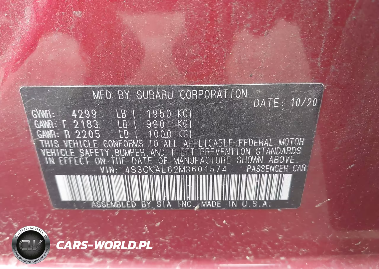 2021 Subaru Impreza Sport VIN:4S3GKAL62M3601574 - 9
