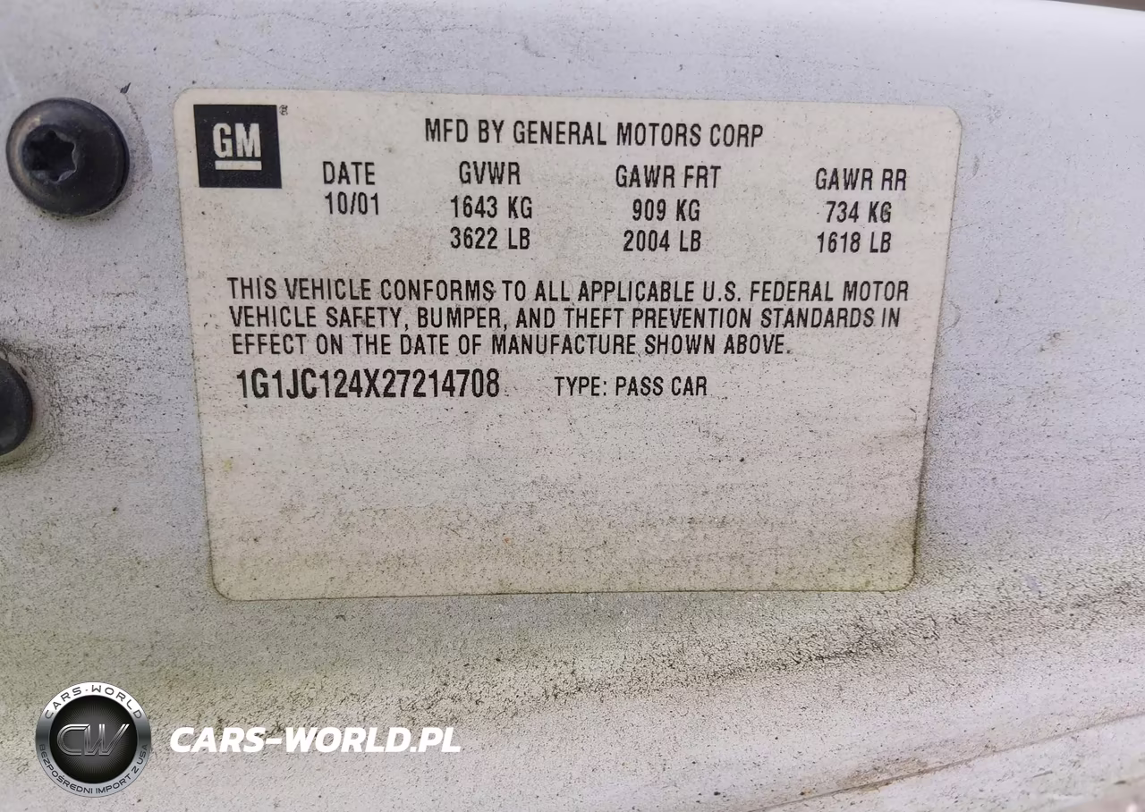 2002 Chevrolet Cavalier VIN:1G1JC124X27214708 - 9