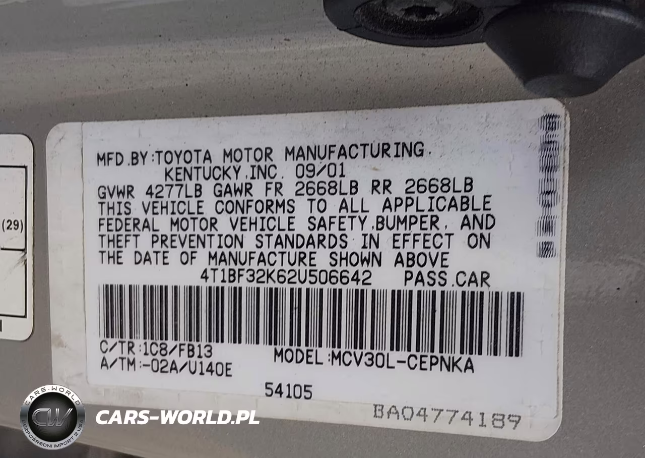 2002 Toyota Camry Le VIN:4T1BF32K62U506642 - 9